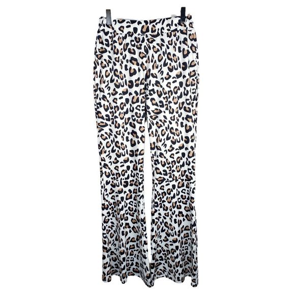 SHEIN Leopard Print Bell Bottom Pants - Size Large (8/10) - Picture 2 of 7